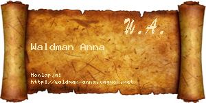 Waldman Anna névjegykártya