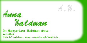 anna waldman business card